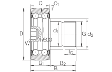 螺栓型滾輪 KR5207-2RS, 雙列，兩側(cè)唇密封
