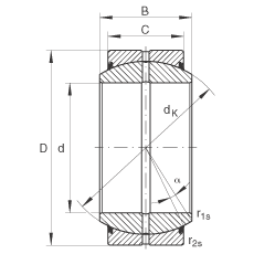 關(guān)節(jié)軸承 GE20-DO-2RS, 根據(jù) DIN ISO 12 240-1 標準, 需維護，兩側(cè)唇密封