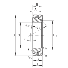 角接觸關(guān)節(jié)軸承 GE160-SX, 根據(jù) DIN ISO 12 240-2 標(biāo)準(zhǔn)，需維護