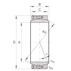 大的關(guān)節(jié)軸承 GE320-DW, 根據(jù) DIN ISO 12 240-1 標(biāo)準(zhǔn)，免維護(hù)
