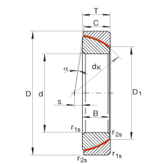 角接觸關節(jié)軸承 GE100-SW, 根據(jù) DIN ISO 12 240-2 標準，免維護