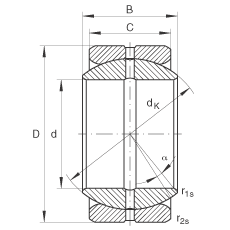 關(guān)節(jié)軸承 GE50-ZO, 根據(jù) DIN ISO 12 240-1 標(biāo)準(zhǔn)，英制尺寸，需維護(hù)