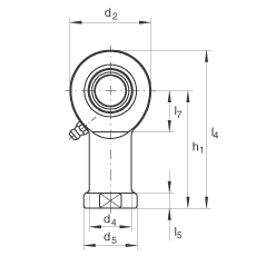 桿端軸承 GIR45-DO-2RS, 根據(jù) DIN ISO 12 240-4 標(biāo)準(zhǔn)，帶右旋內(nèi)螺紋，需維護(hù)，兩側(cè)唇密封