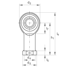桿端軸承 GIKR22-PW, 根據(jù) DIN ISO 12 240-4 標準，帶右旋內螺紋，需維護