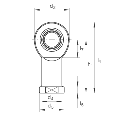 桿端軸承 GIR10-UK, 根據(jù) DIN ISO 12 240-4 標(biāo)準(zhǔn)，帶右旋內(nèi)螺紋，免維護(hù)