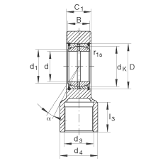 液壓桿端軸承 GIHRK70-DO, 根據(jù) DIN ISO 12 240-4 標(biāo)準(zhǔn)，帶右旋螺紋夾緊裝置，需維護(hù)
