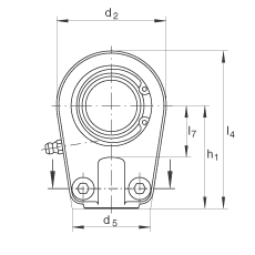 液壓桿端軸承 GIHRK35-DO, 根據(jù) DIN ISO 12 240-4 標(biāo)準(zhǔn)，帶右旋螺紋夾緊裝置，需維護(hù)