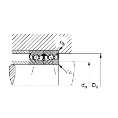 主軸軸承 HSS71902-C-T-P4S, 調(diào)節(jié)，成對安裝，接觸角 α = 15°，兩側(cè)唇密封，非接觸，加嚴(yán)公差