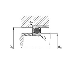 主軸軸承 HCB71904-C-2RSD-T-P4S, 調節(jié)，成對或單元安裝，接觸角 α = 15°，陶瓷球，兩側唇密封，非接觸，限制公差