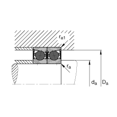 主軸軸承 HCB71904-C-2RSD-T-P4S, 調節(jié)，成對或單元安裝，接觸角 α = 15°，陶瓷球，兩側唇密封，非接觸，限制公差