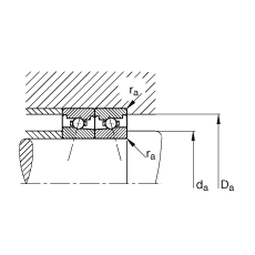 主軸軸承 HS7024-C-T-P4S, 調節(jié)，成對安裝，接觸角 α = 15°，限制公差
