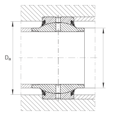 關(guān)節(jié)軸承 GE30-HO-2RS, 根據(jù) DIN ISO 12 240-1 標(biāo)準(zhǔn), 需維護(hù)，兩側(cè)唇密封